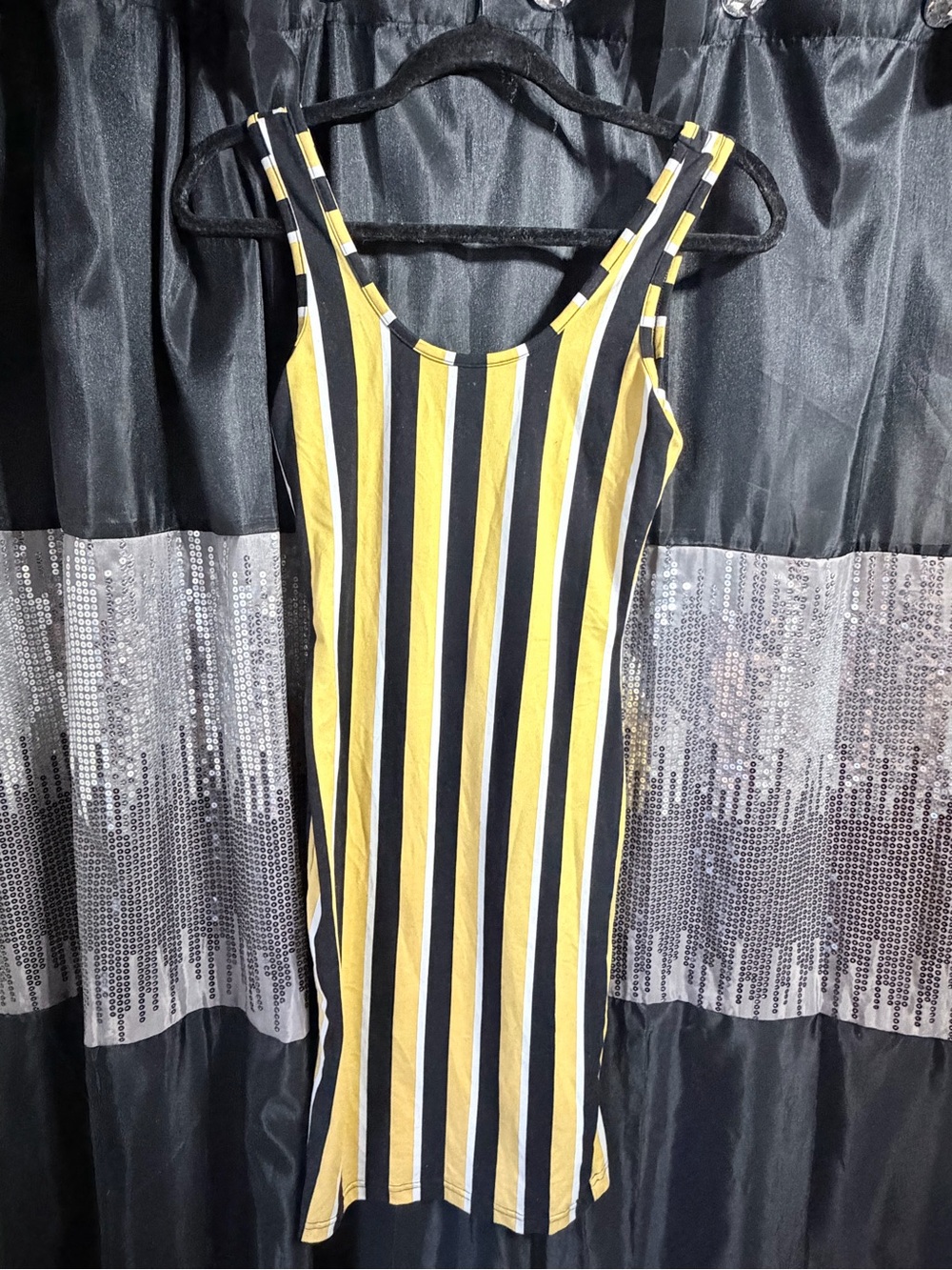 Yellow & Black Striped Tank Dress - Women's Bodycon Dress